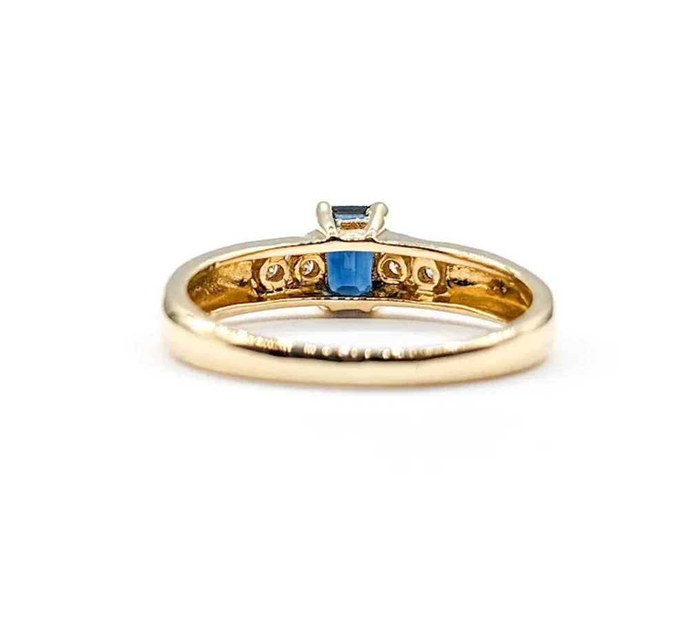 Vintage Sapphire & Channel Diamond Ring in Gold - image 7