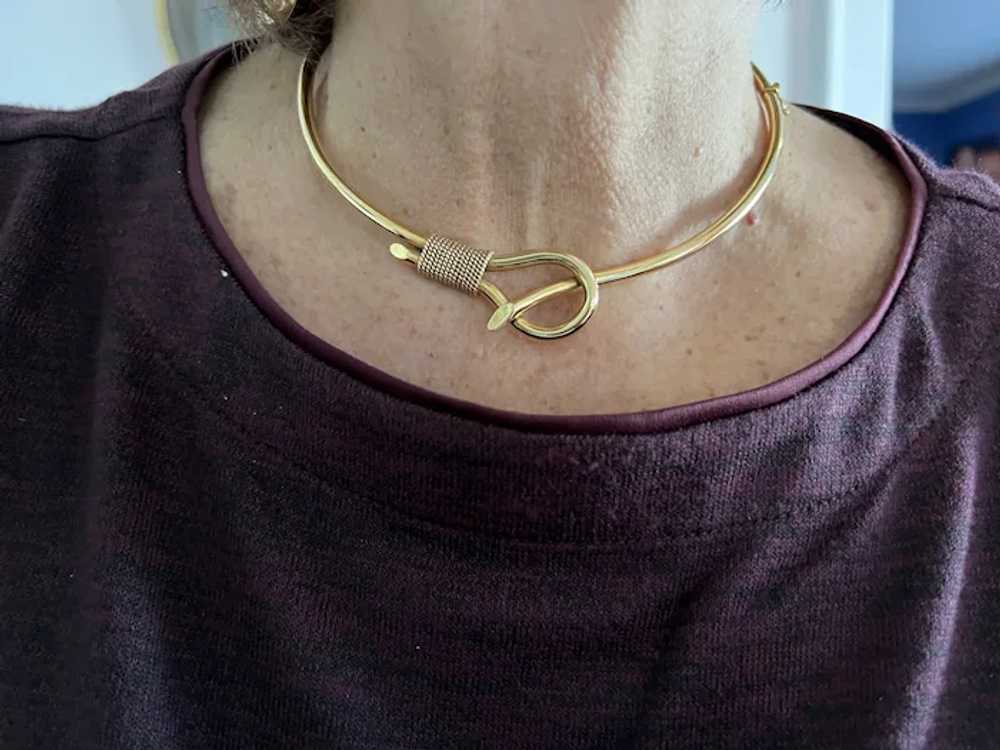 18K Yellow Gold Omega Hook and Eye Choker and Ban… - image 3