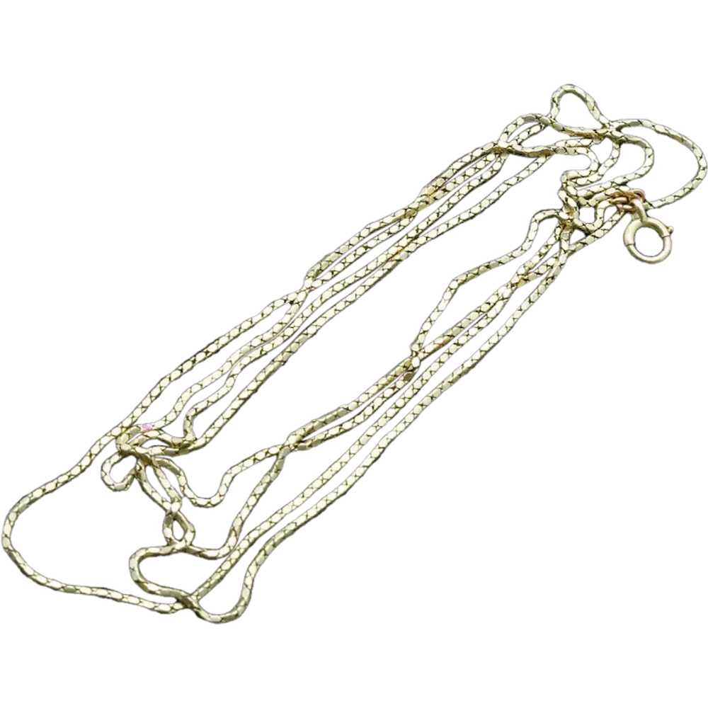 Antique Sautoir Long Chain Necklace 18k Gold Geor… - image 1