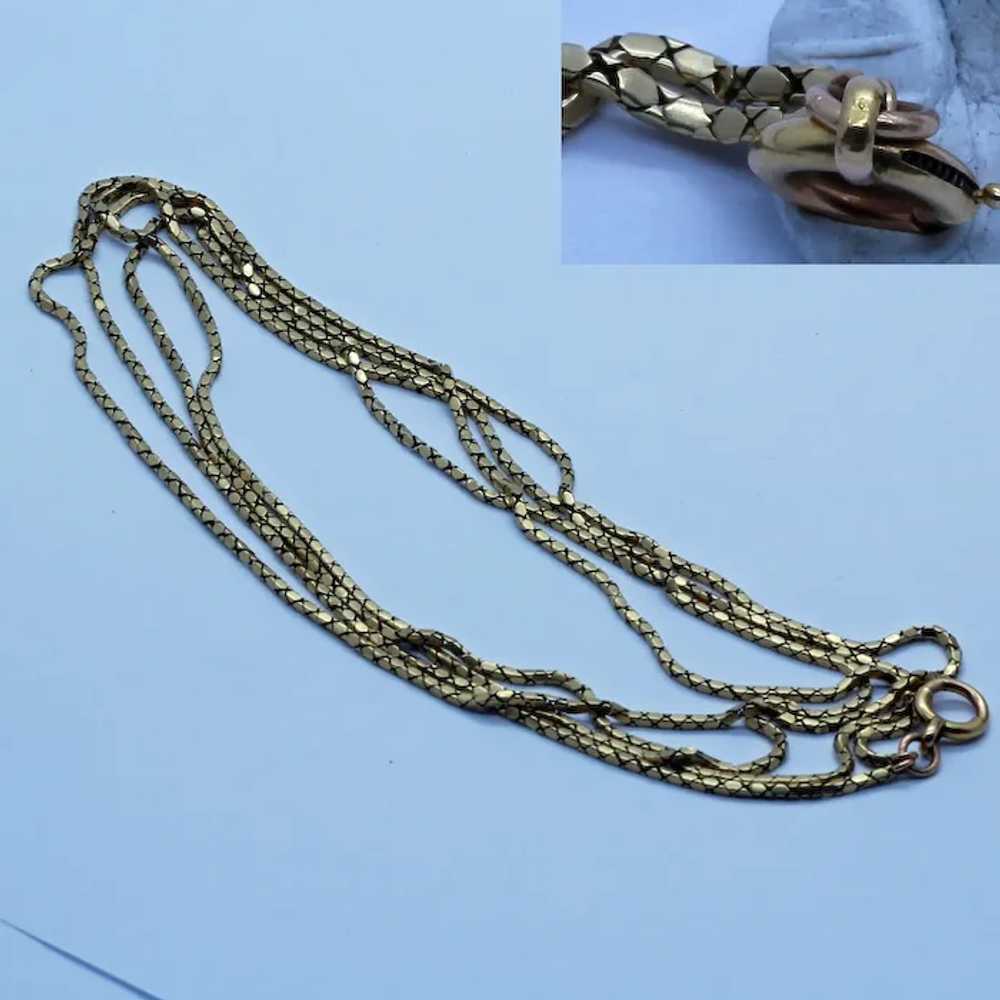 Antique Sautoir Long Chain Necklace 18k Gold Geor… - image 5