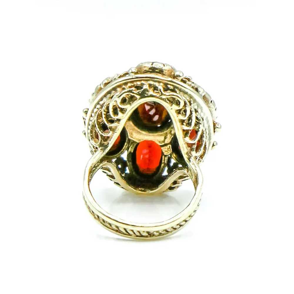 Vintage 14K Gold Garnet Dome Statement Ring - image 5