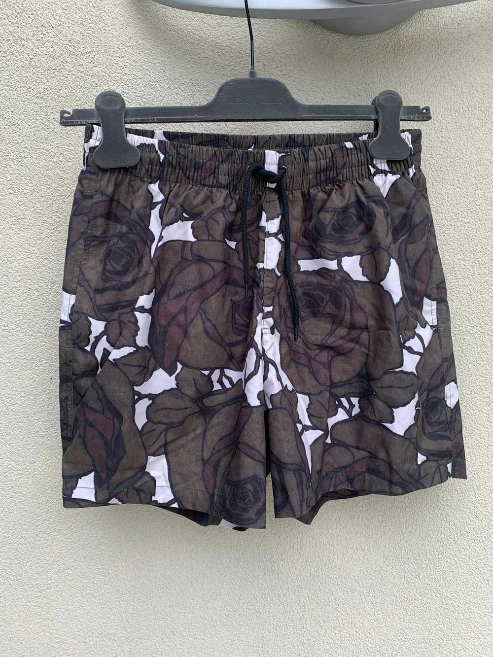 Dries Van Noten Floral Swim Shorts in Brown & Whi… - image 3