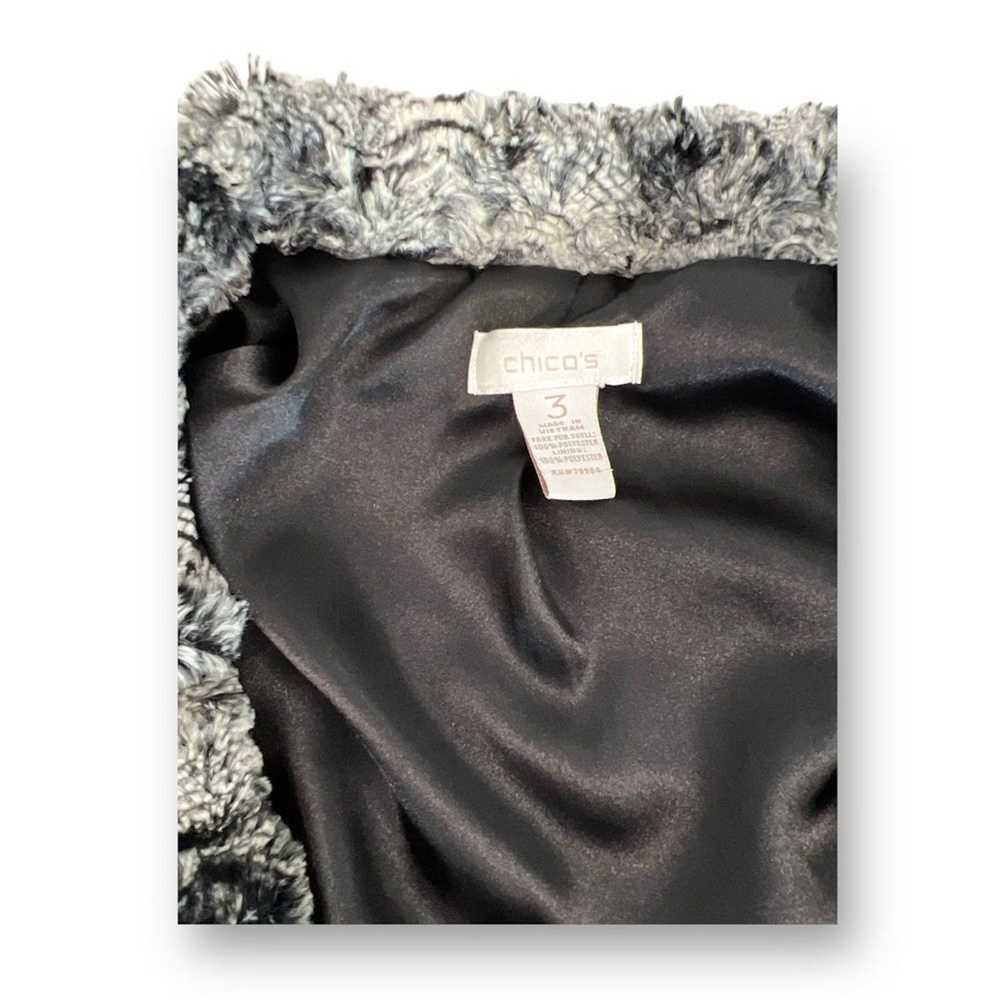 Chicos Chico’s Faux Fur Coat Size 3 - image 3