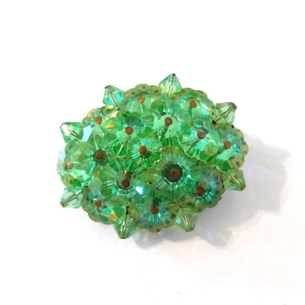 Other Vintage Margarita Crystal Pin Rivoli Green … - image 1