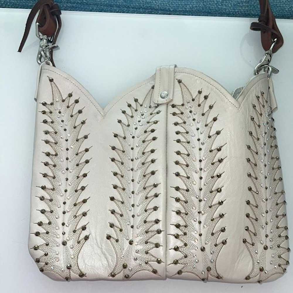 Other Womens Shoulder Crossbody Bag Cream Leather… - image 10