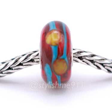 Sterling Silver Authentic Trollbeads RED CHINA BE… - image 1
