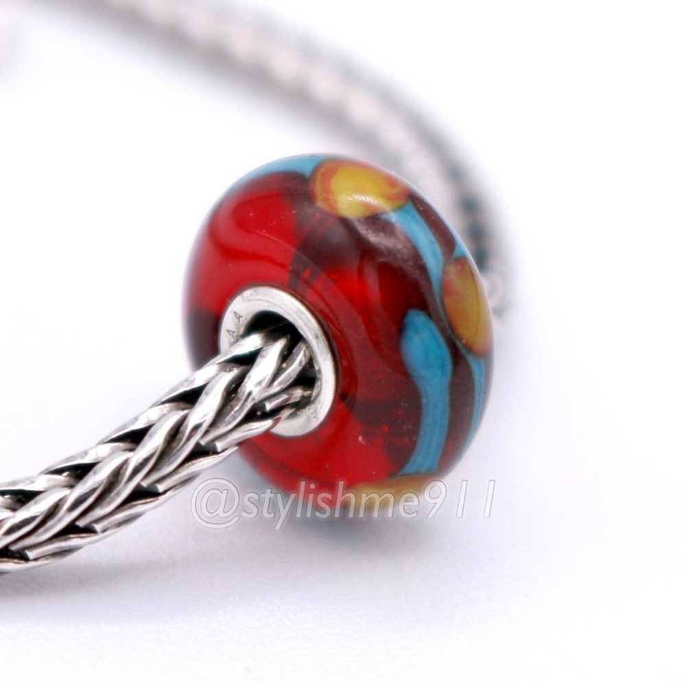 Sterling Silver Authentic Trollbeads RED CHINA BE… - image 2