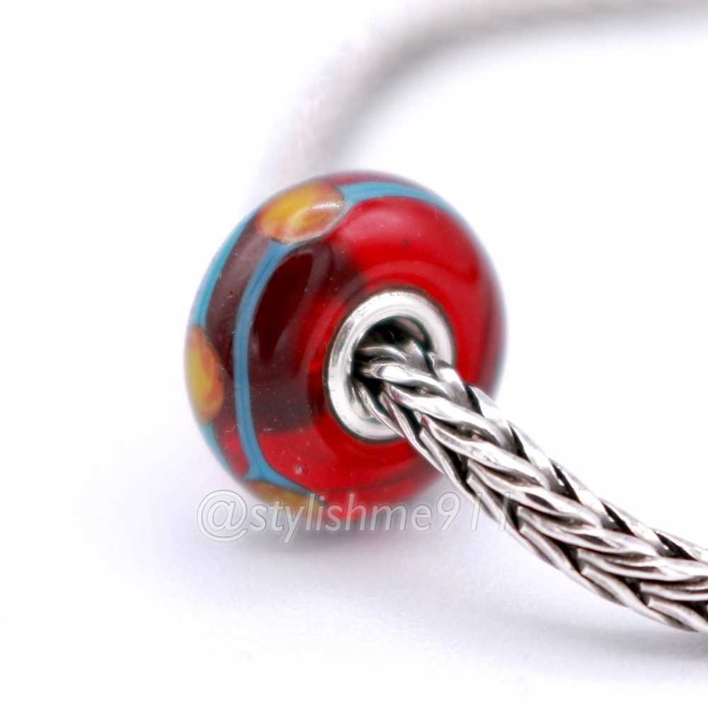 Sterling Silver Authentic Trollbeads RED CHINA BE… - image 3