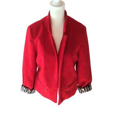 Chicos Chico’s Everyday solid Ponte Jacket red leo