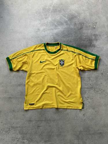BRAZIL 1998/2000 AWAY Soccer SHIRT JERSEY NIKE SIZE M Youth Futbol