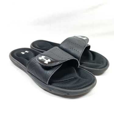 Under Armour UA Slide Black Waterproof Shower Sandals Beach Mens 7 Womens 8