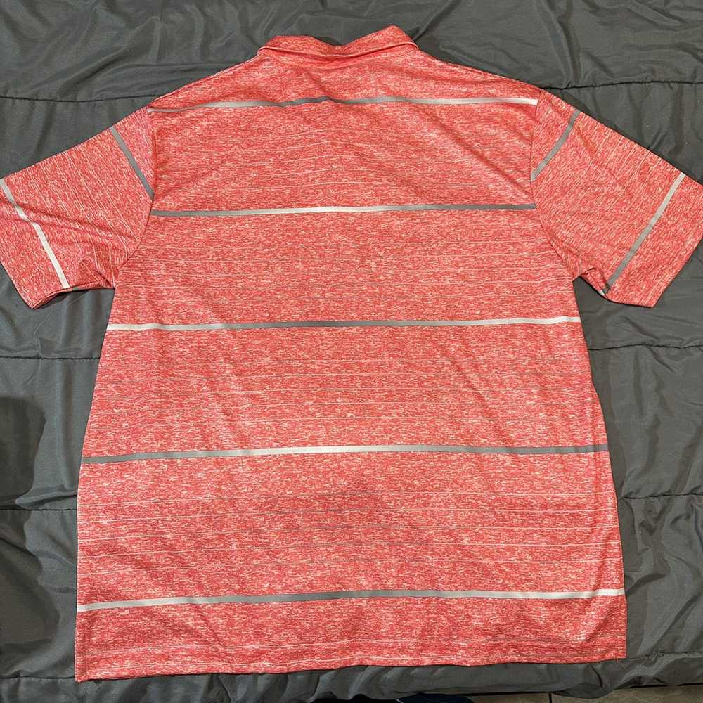 Pga Tour PGA Tour Salmon Pink Silver Striped Athl… - image 7