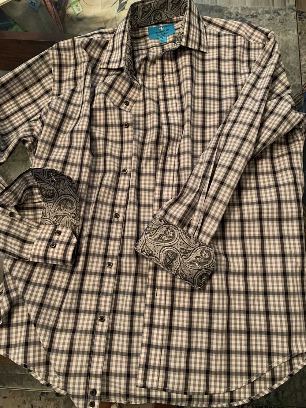 Vintage Christian Aujard Grey Button up - image 1