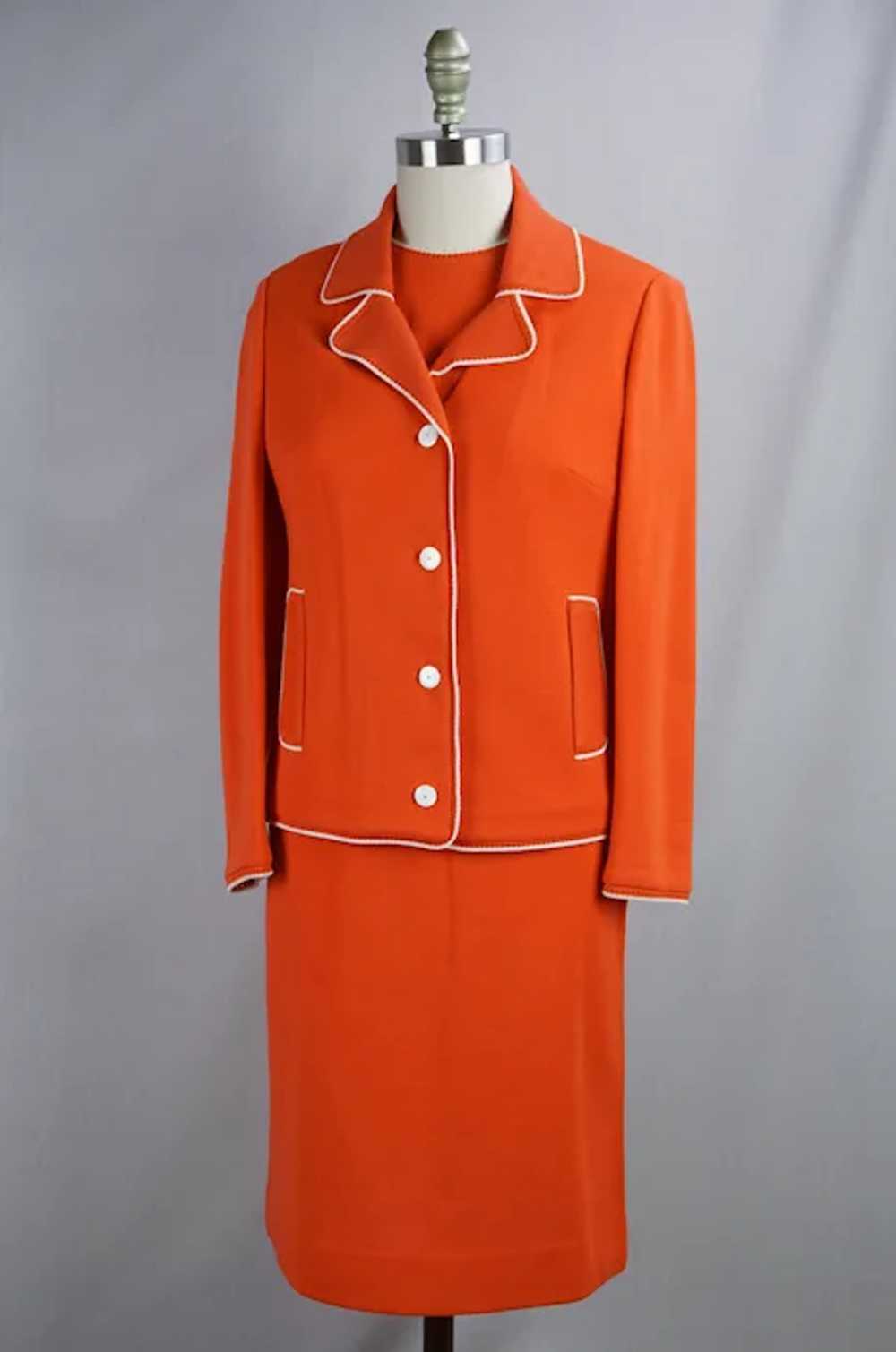 60s 3 Piece Tangerine Suit by Butte Knit, Sz 12 - image 5