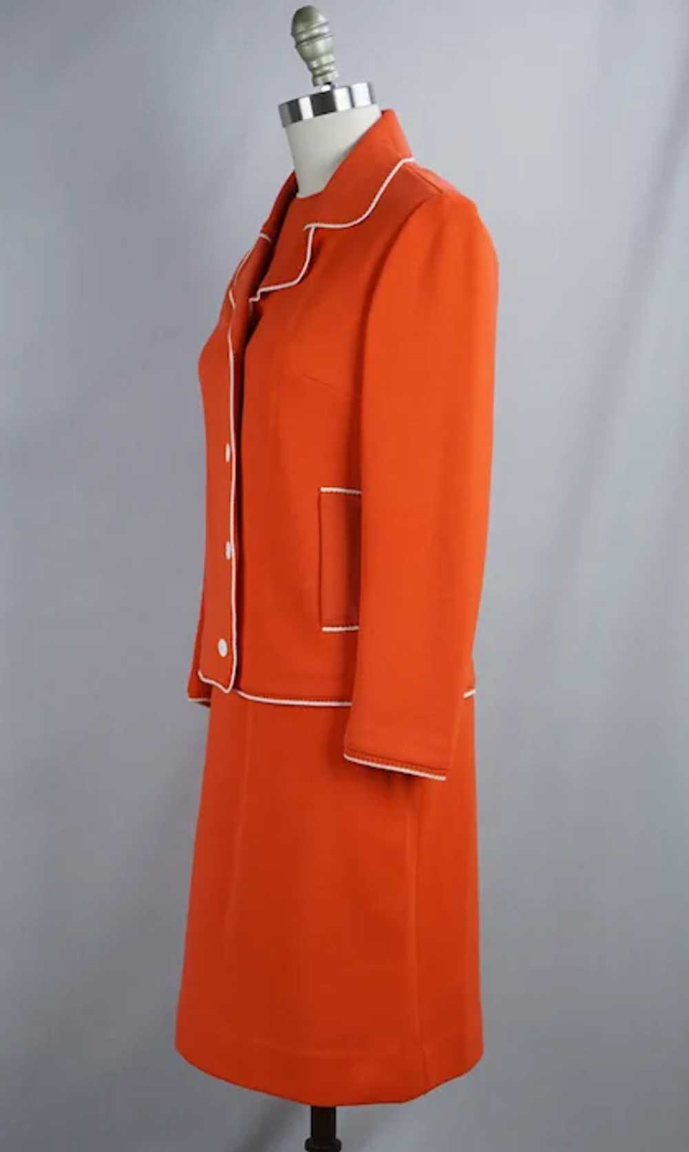60s 3 Piece Tangerine Suit by Butte Knit, Sz 12 - image 6