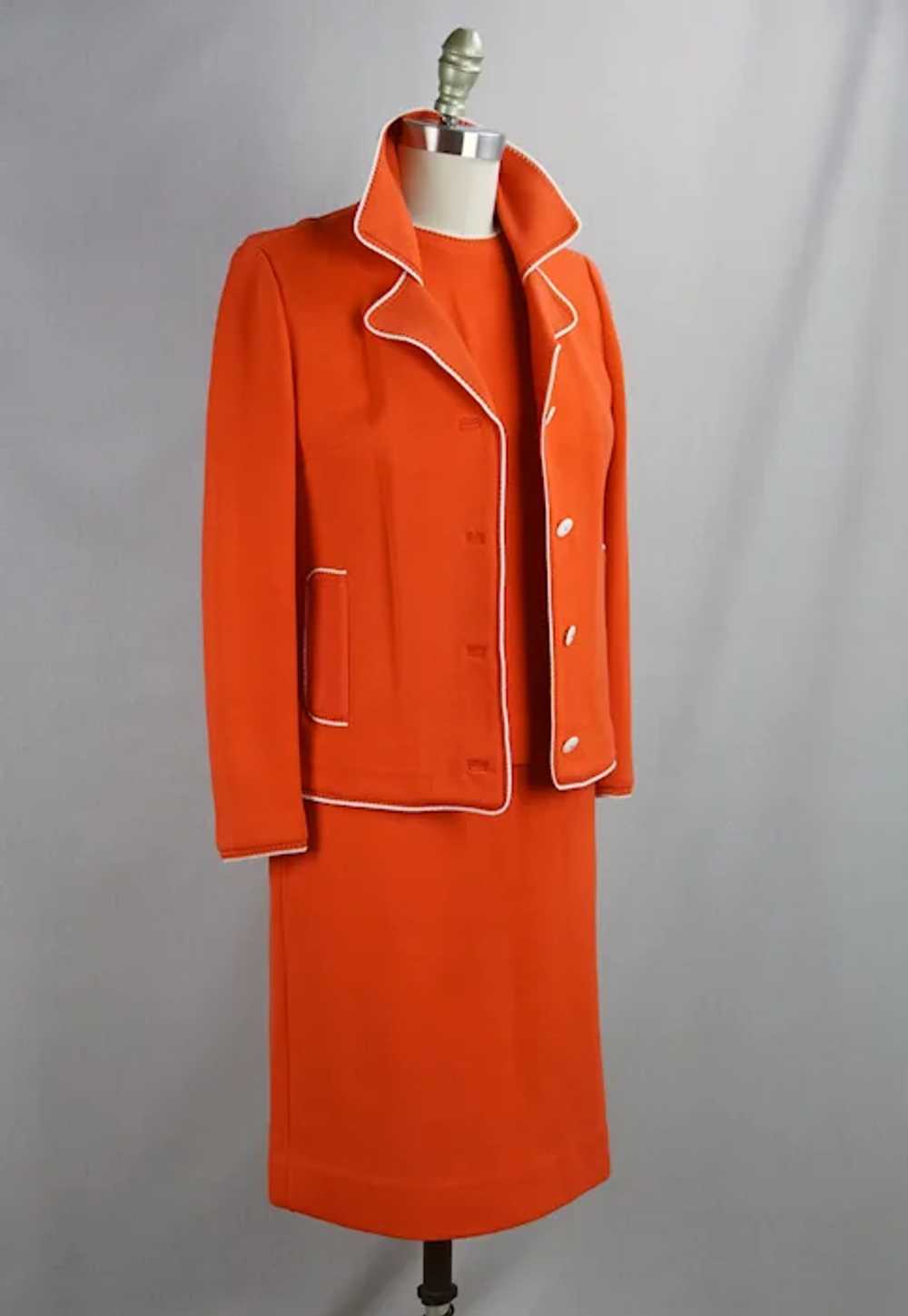 60s 3 Piece Tangerine Suit by Butte Knit, Sz 12 - image 8