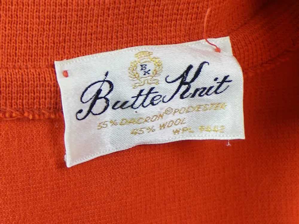 60s 3 Piece Tangerine Suit by Butte Knit, Sz 12 - image 9