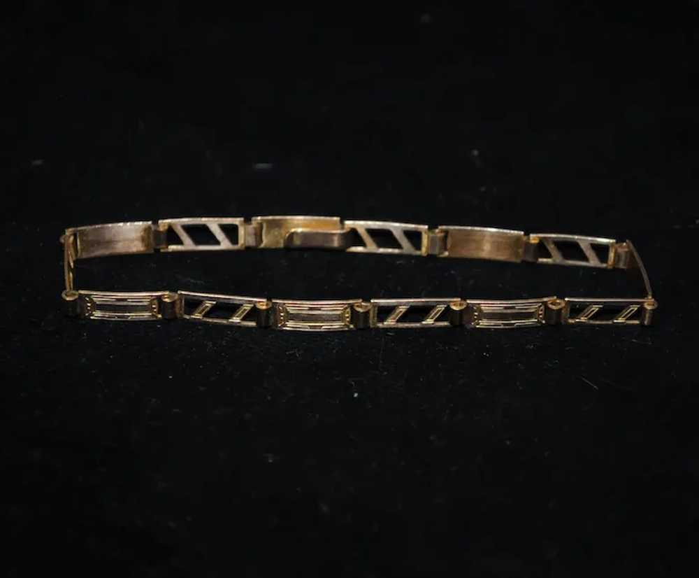 Art Deco Gold-tone Bracelet with Geometric Rectan… - image 3
