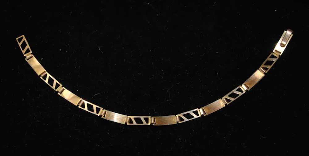 Art Deco Gold-tone Bracelet with Geometric Rectan… - image 5