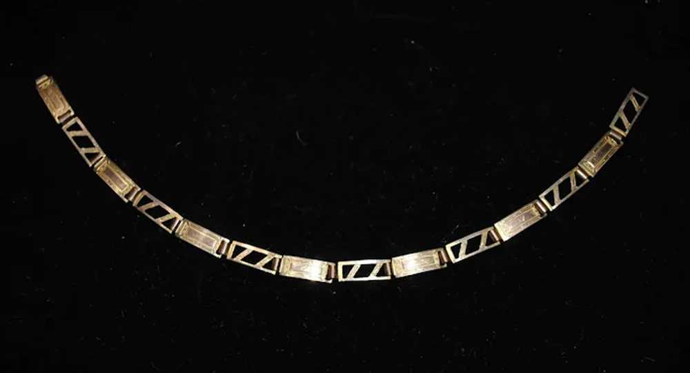 Art Deco Gold-tone Bracelet with Geometric Rectan… - image 6