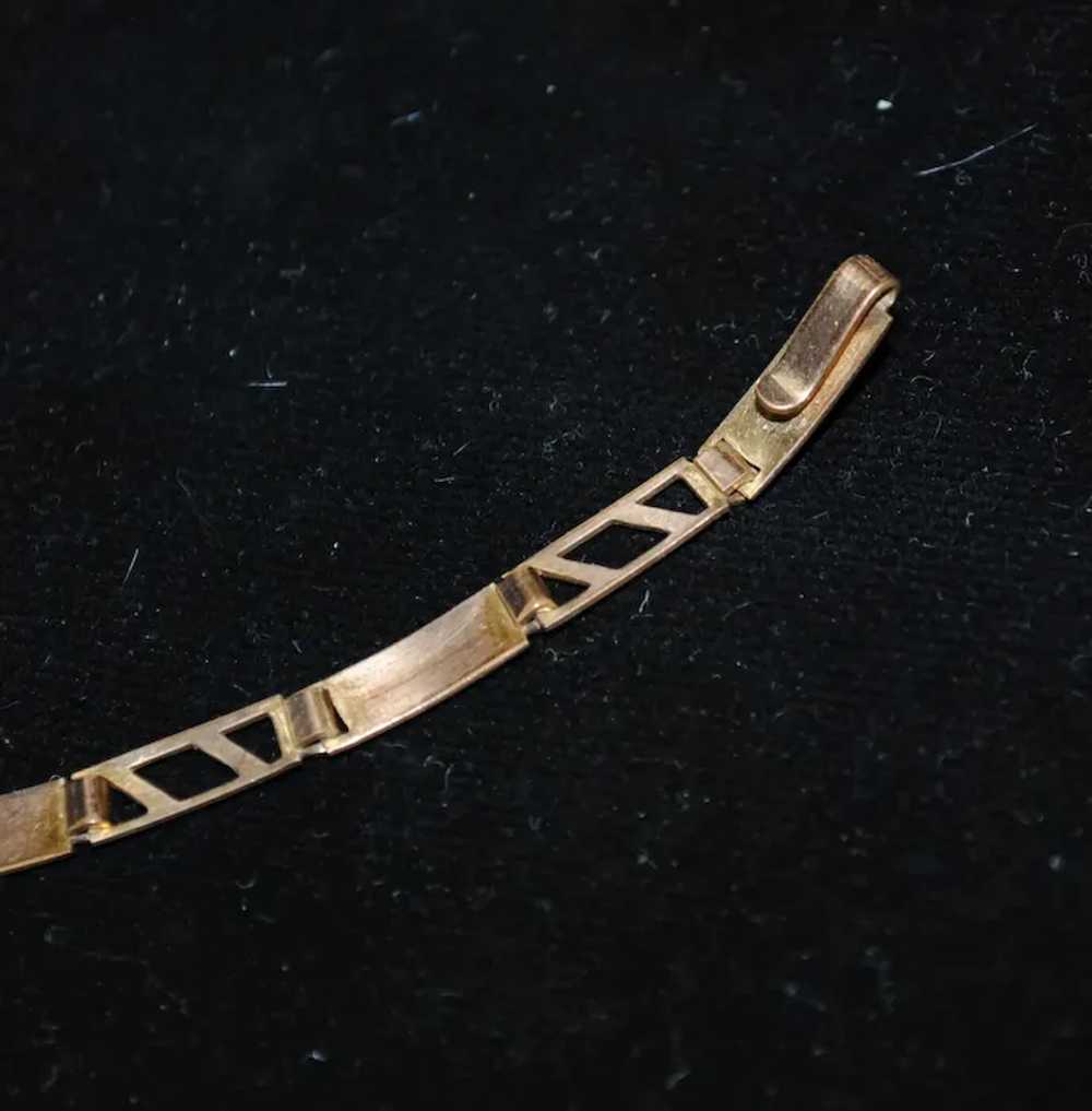 Art Deco Gold-tone Bracelet with Geometric Rectan… - image 7