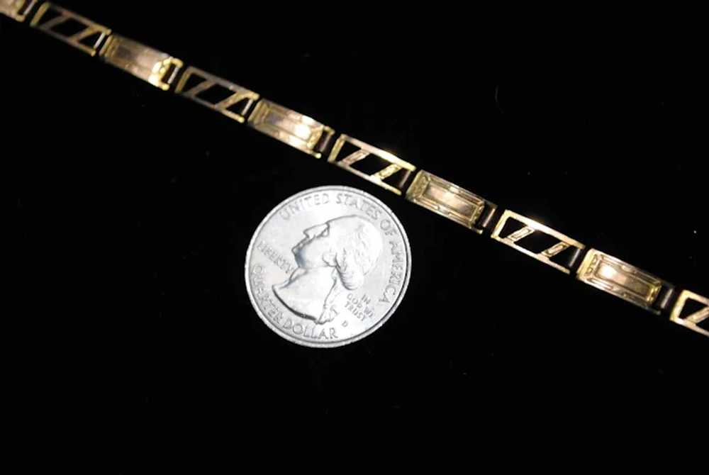 Art Deco Gold-tone Bracelet with Geometric Rectan… - image 8