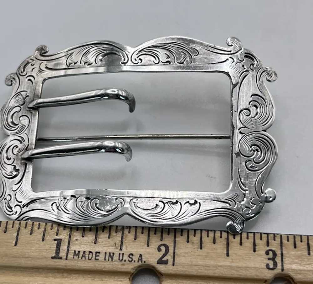 Antique Sterling Silver Hand Chased Victorian Eng… - image 2