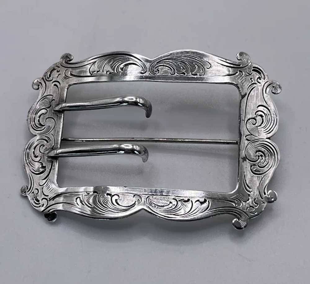 Antique Sterling Silver Hand Chased Victorian Eng… - image 6