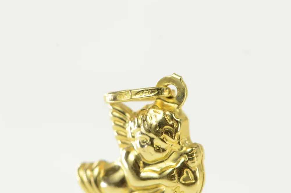 18K Puffy Cupid Love Cherub Angel Charm/Pendant Y… - image 3