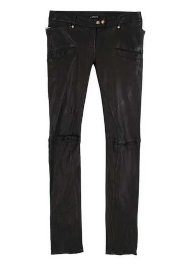 Balmain Nappa Leather Biker Pants in Black for Men
