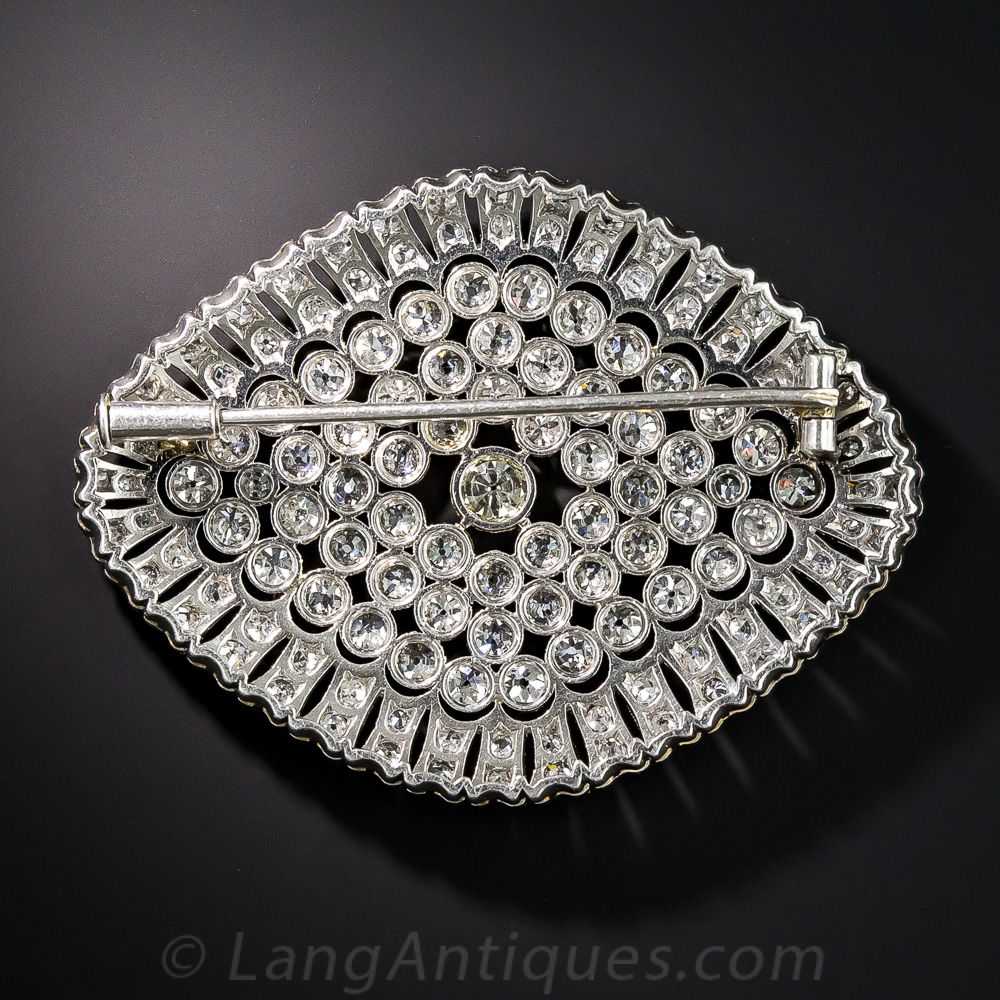 Large Edwardian Platinum Diamond Brooch - image 2