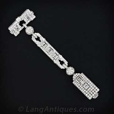 Charlton Art Deco French Diamond Lapel Watch - image 1