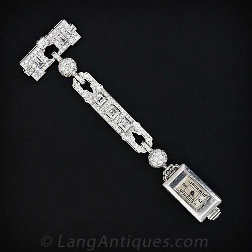 Charlton Art Deco French Diamond Lapel Watch - image 2