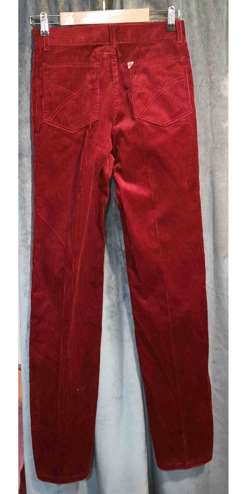 Corduroy pants - New Man 80's burgundy corduroy p… - image 2