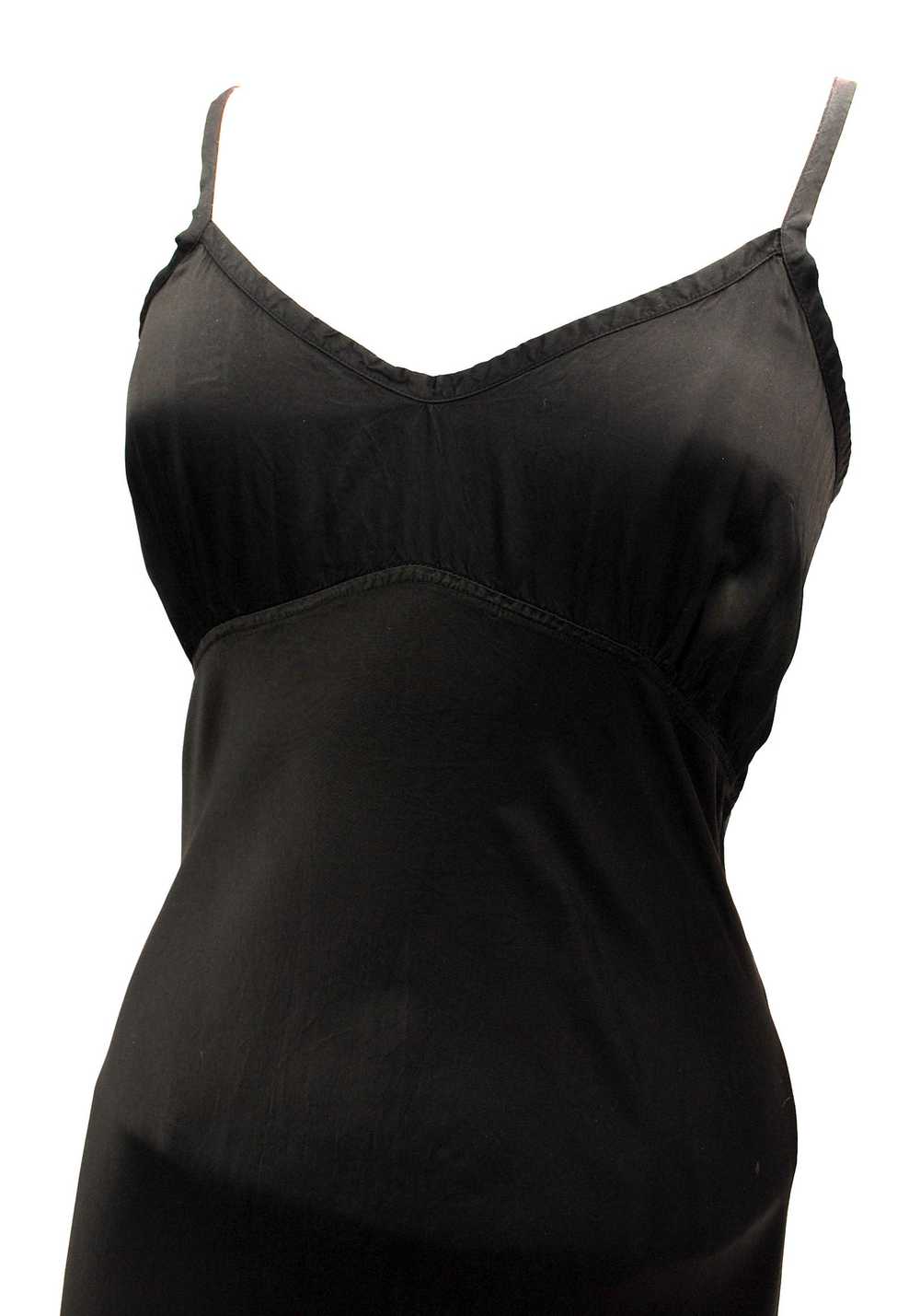 Gorgeous 90s Black Silky Satin Slip Dress • Ghost - image 2