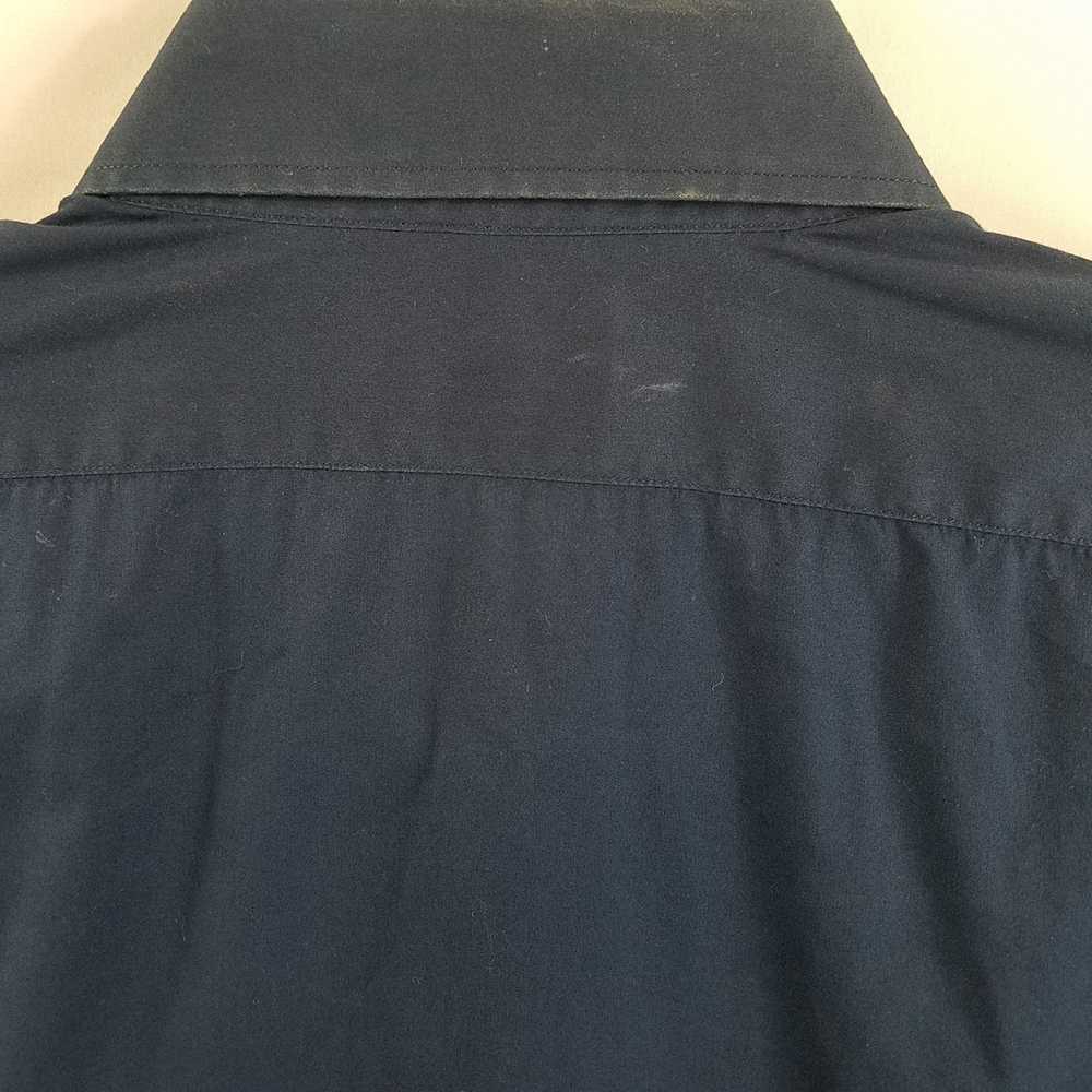 Zara Man Button Up Size M Navy Blue - image 5