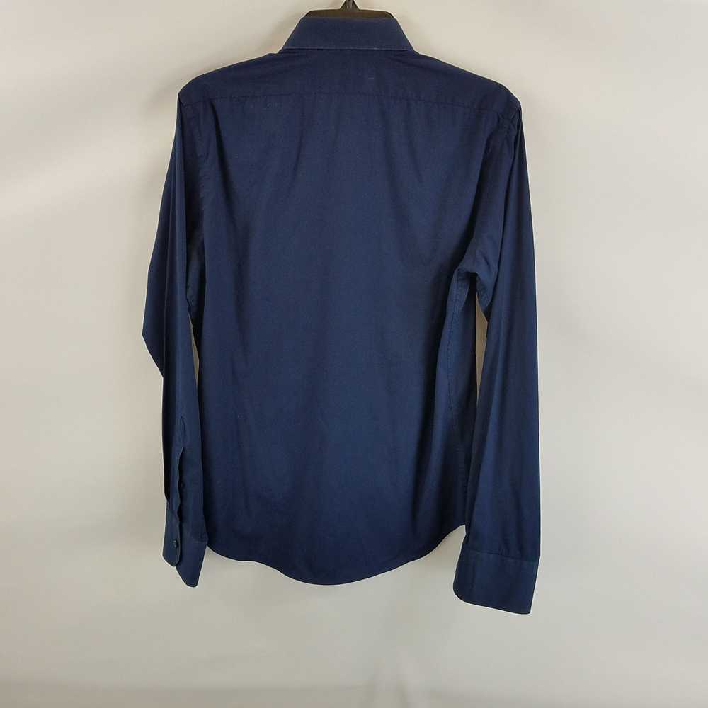 Zara Man Button Up Size M Navy Blue - image 6