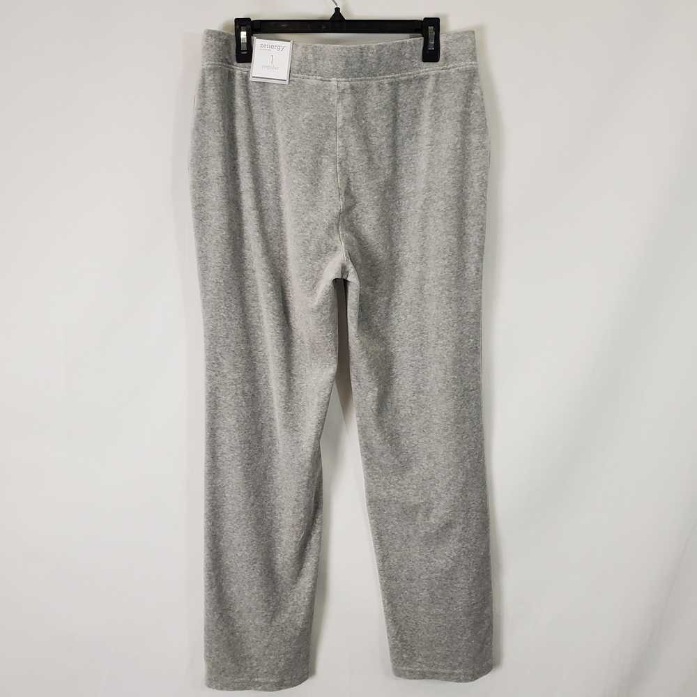 Chico's Zenergy Women Gray Velour Pants Sz 1 NWT - image 2