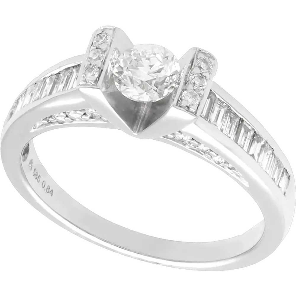 Contemporary 0.72 Cttw Diamond and 14k White Gold… - image 1