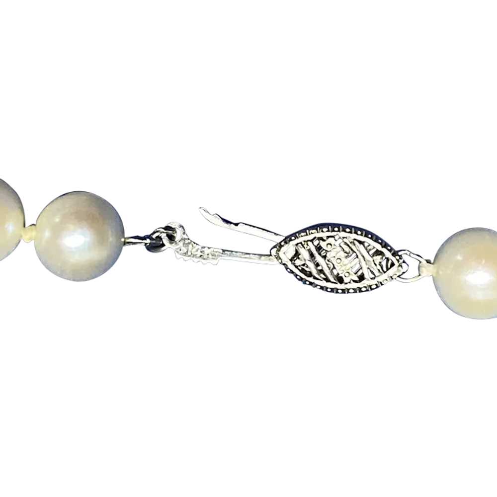 CLASSIC Cultured Akoya White Pearl Necklace 7mm 1… - image 2