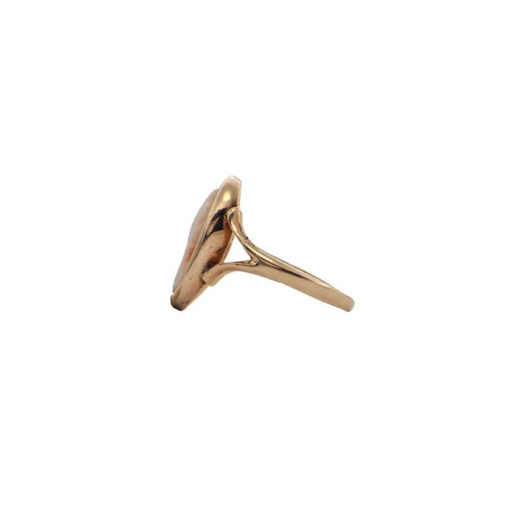 Antique Signed 'Birks' Cameo 14K Gold Ring - image 3