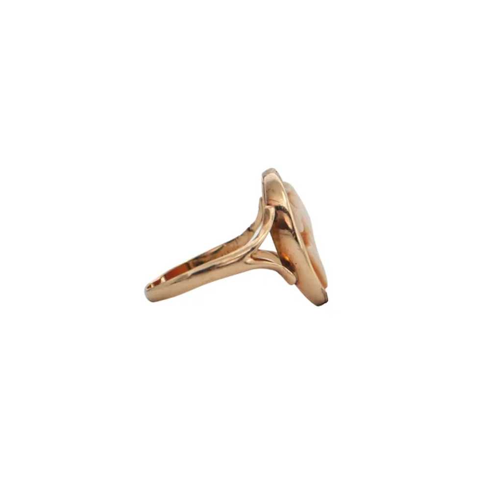 Antique Signed 'Birks' Cameo 14K Gold Ring - image 5