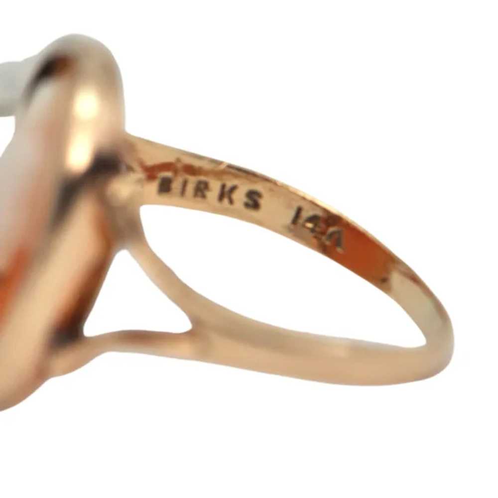 Antique Signed 'Birks' Cameo 14K Gold Ring - image 7