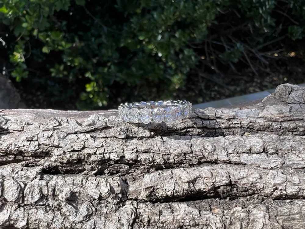 14K White Gold Oval Diamond Eternity Band - image 5