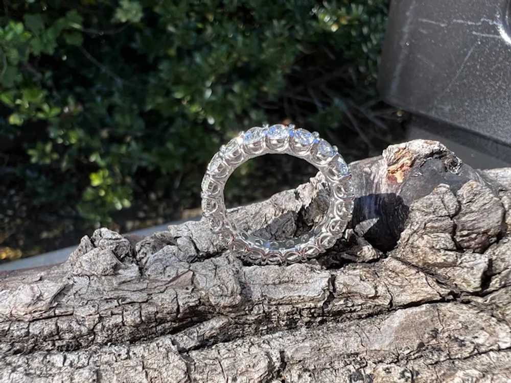 14K White Gold Oval Diamond Eternity Band - image 6