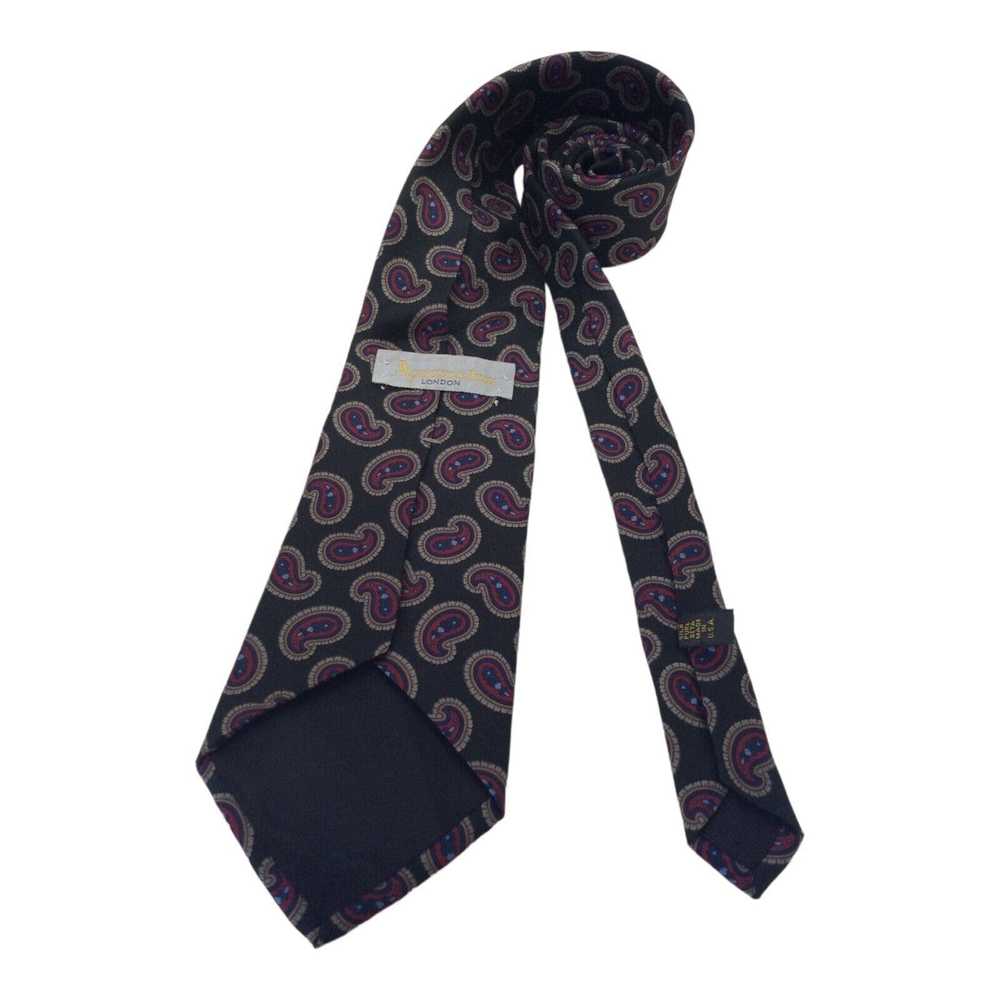 Aquascutum AQUASCUTUM Paisley Silk Tie Made In US… - image 3