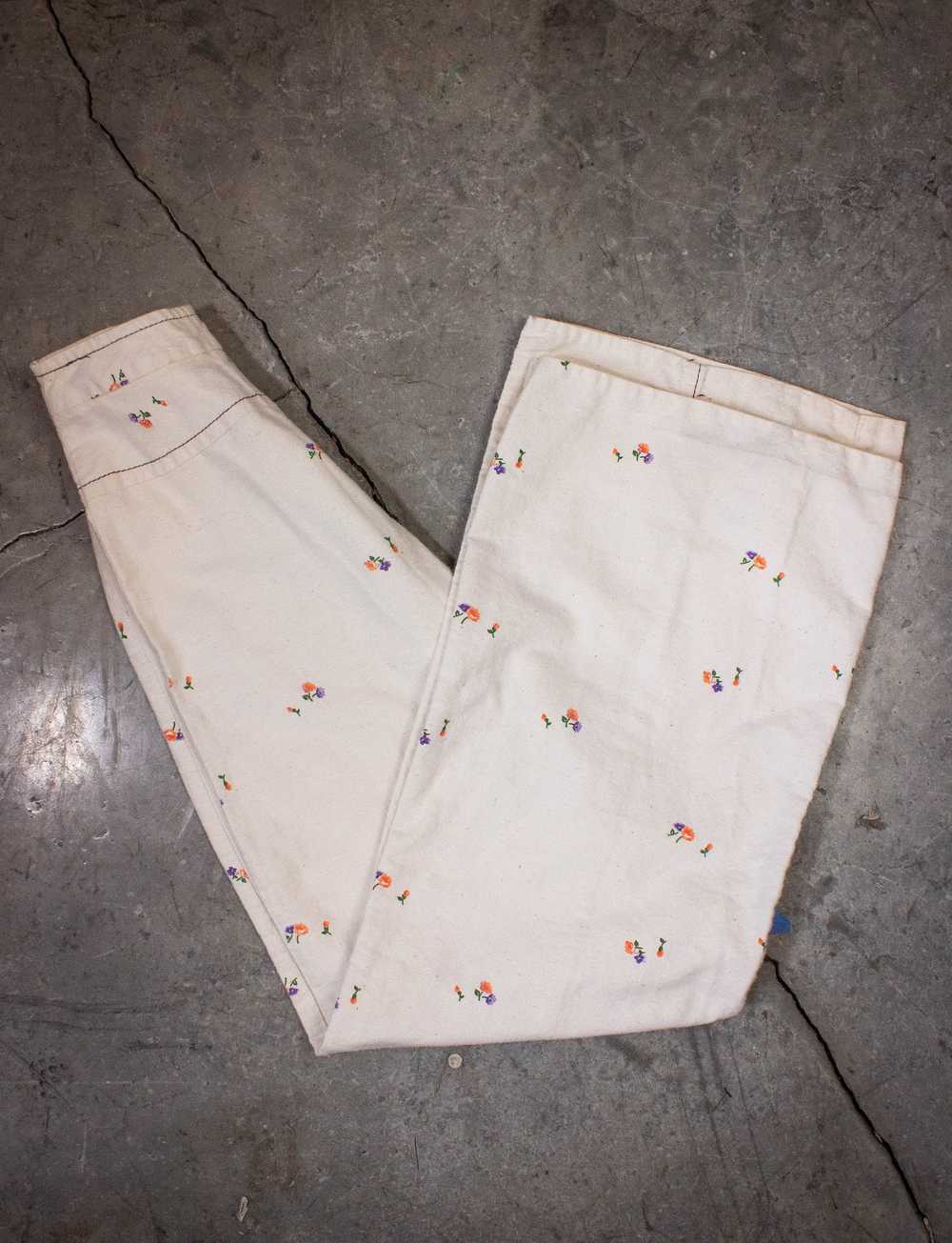 Vintage Vintage Flower Print Wide Leg Pants 70s 1… - image 2