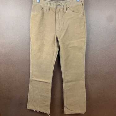 Mens 1970s Flare Trousers, Vintage Tan