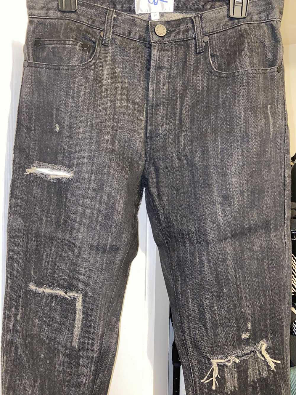 Black Scale Slim Distressed Black Scale Jeans - image 1
