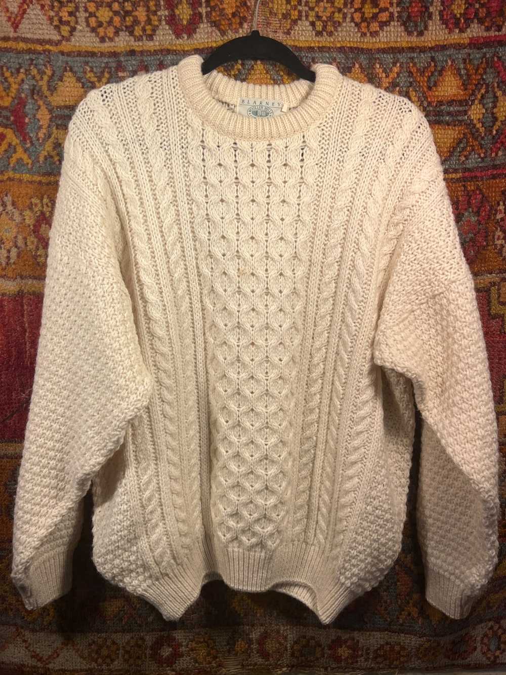 Vintage Vintage Cable Knit Wool Crewneck Sweater - image 1